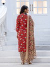 Red Colour Rayon Print With Thread Work Kurti With Pant Dupatta Aaradhna 2028 Wholesale Price In Surat
